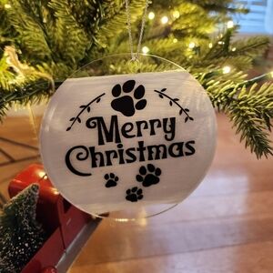 Merry Christmas Paw Ornament 🐾